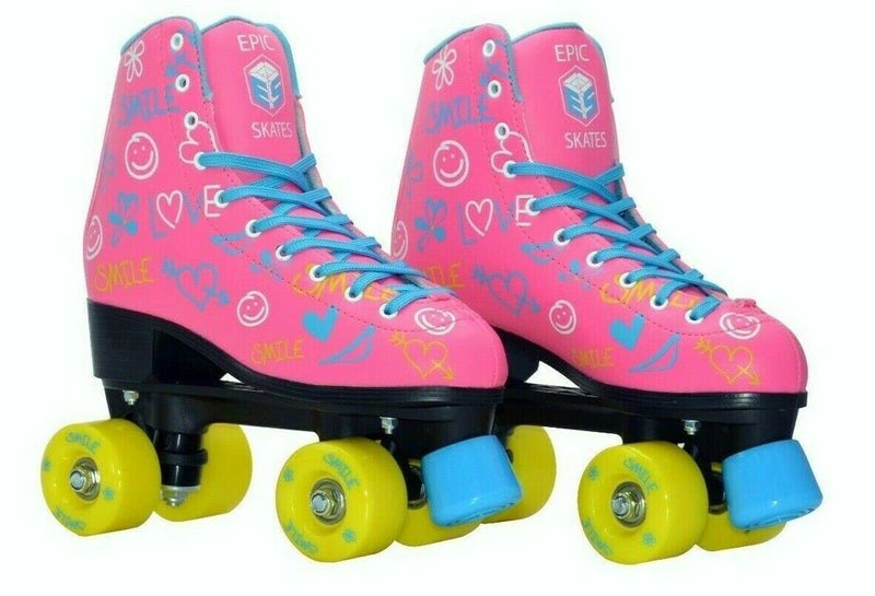 Epic Skates Blush Quad Roller Skates, Pink, Kids Size 1 - Image 1